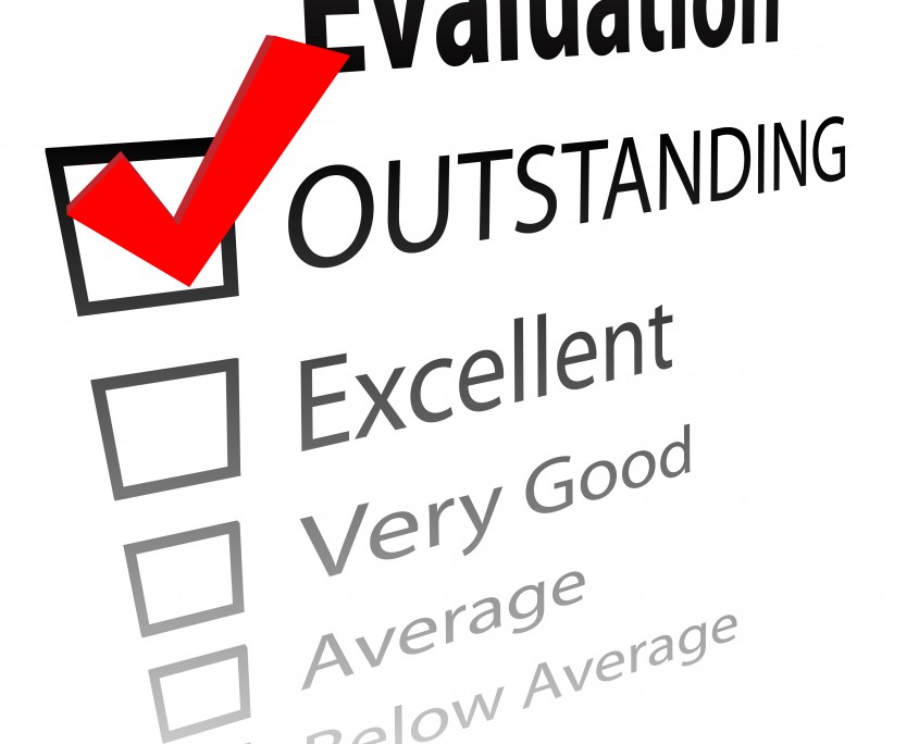 Evaluatie van de taak Voor een vink Voor outstanding prestaties